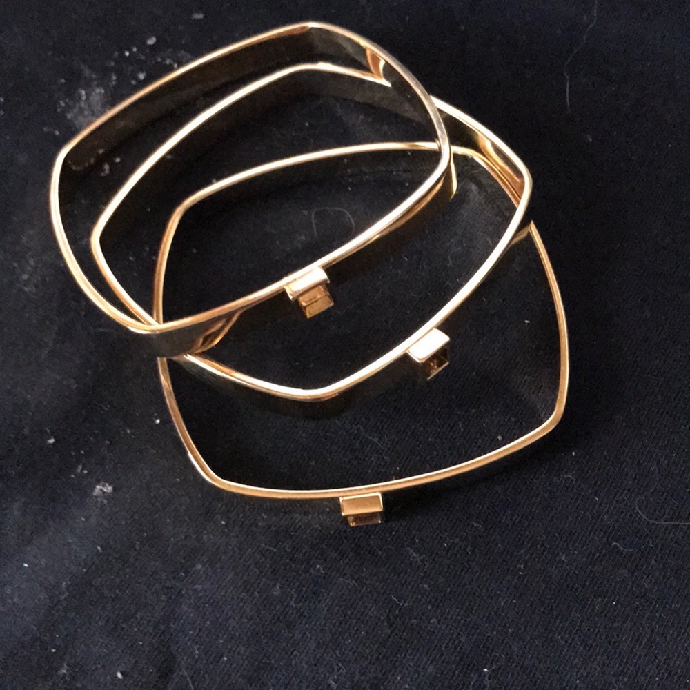 Gold Plated Bangles Square Shaped - image 1